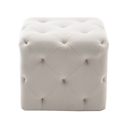 19" Square Pintucked Ottoman - WOVENBYRD
