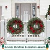 26 inch Real Cedar Wreath Front Door Home Fireplace Wall Window Outdoor Xmas Holiday Decor Realistic Green Cypress Wreath - 4 of 4