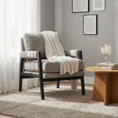 Homy Casa Modern Accent Chair with Soft Chenille Upholstery and Solid Wood Frame