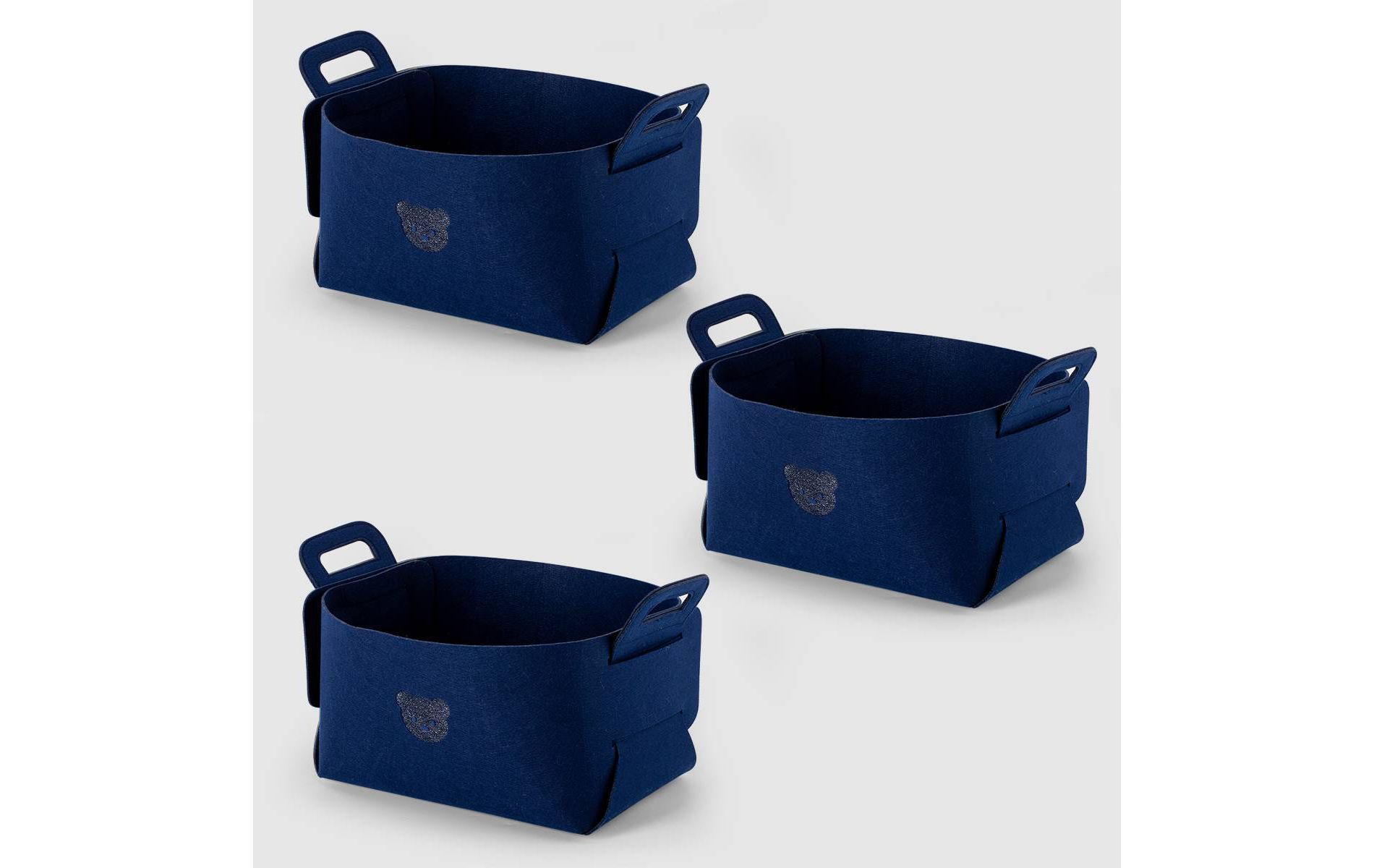 VUSIGN Felt Fabric Storage Large Navy Blue