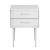 Mid-Century Modern 2-Drawer Wood Nightstand with Tapered Legs - White - 3 of 4