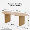 PexFix Large 79" Oval Dining Table Seats 4-6 Modern Farmhouse Kitchen Table with Wood Strip Base for Home Living Room Kitchen Bar in Natural - 4 of 4