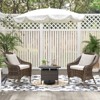 Tangkula Outdoor Wicker Table Rattan Coffee Table w/ Umbrella Insert Hole PE Tabletop & Sturdy Metal Frame - 4 of 4