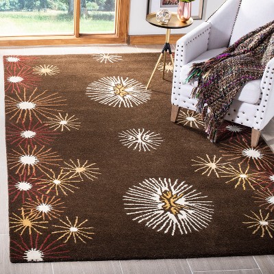 Soho 5' x 8' Brown Wool and Viscose Hand Tufted Rug