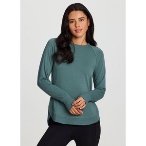 RBX Active Women's Ultra Lightweight Baby French Terry All Season Pullover Sweatshirt with Thumbholes - 1 of 4