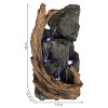 Sunnydaze 35"H Electric Polyresin Cascading Mountainside Outdoor Water Fountain with LED Lights - 3 of 4