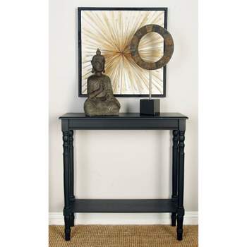 Traditional Wood Console Table Black - Olivia & May