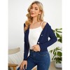 WhizMax Women's Cropped Sweater Cardigan Long Sleeve V-Neck Sweater Rib Open Front Shrugs - 2 of 4