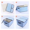 REGALWOVEN Fabric Collapsible Reinforced Versatile Storage Bin with Lid and Handle 16.5*12*10in - 3 of 4
