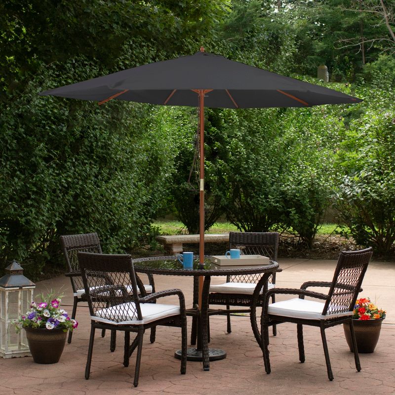 Northlight 8.5ft Outdoor Patio Market Umbrella with Wooden Pole, Gray, 2 of 5
