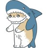 Junior's Design By Humans cat shark By Mob0 T-Shirt - 2 of 3