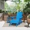 WestinTrends Malibu HDPE Outdoor Patio Folding Poly Adirondack Chair with Ottoman and Side Table (3-Piece) - 2 of 4