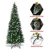 Resenkos 5-Foot Artificial Pencil Christmas Tree with Pine Cones and Snow - /White - 2 of 4