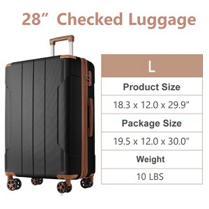 Vynxaria Hardshell Luggage ¨C Lightweight ABS Suitcases with Double Wheels, Expandable Checked Luggage (24"/28") - 1 of 4