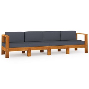 vidaXL Wooden Garden Sofa Dark grey Solid acacia wood, 100% polyester - 1 of 4