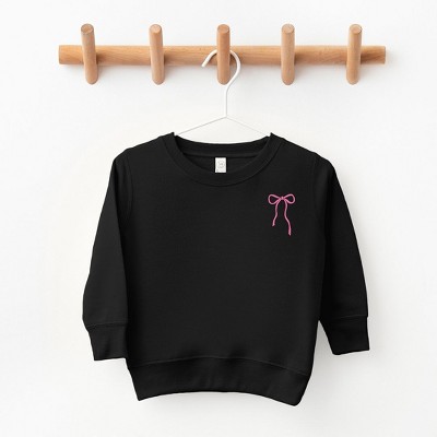 The Juniper Shop Embroidered Thin Bow Toddler Graphic Sweatshirt