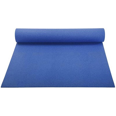 YogaAccessories Classic 68 Inch Long and 0.13 Inch Thick High Density Double Sided Non Slip PVC Foam Pilates and Yoga Exercise Mat, Dark Blue
