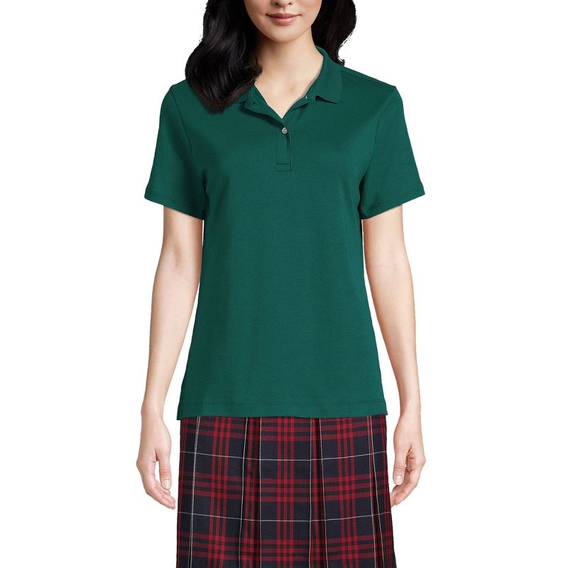 Lands' End School Uniform Women's Short Sleeve Feminine Fit Interlock Polo Shirt, 3 of 5