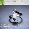 Raylynn Engagement Ring Silver Black Cz Emerald Cut Womens Ginger Lyne Collection - 4 of 4
