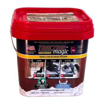 Traction Magic Quick Application All Terrain Natural Ice and Snow Melt Granule Crystals for Sidewalks, Driveways, and Parking Lots, 15 Pound Bucket