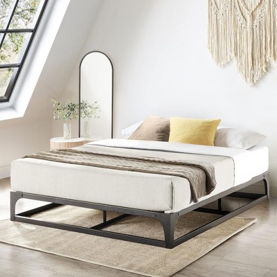 Queen Ace of Base Metal Platform Low Profile Bed Frame, Hinged 12", Mellow