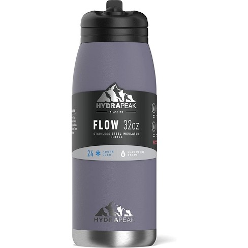 Hydrapeak Active Flow 32 oz. Pink Triple Insulated Stainless Steel Water Bottle with Straw Lid