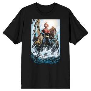 Justice League Aquaman Lord of the Sea Men's Black T-Shirt - 1 of 1