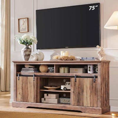 Sincido 66" TV Stand for 75 Inch TVs with Sliding Door & Adjustable Shelf for Living Room