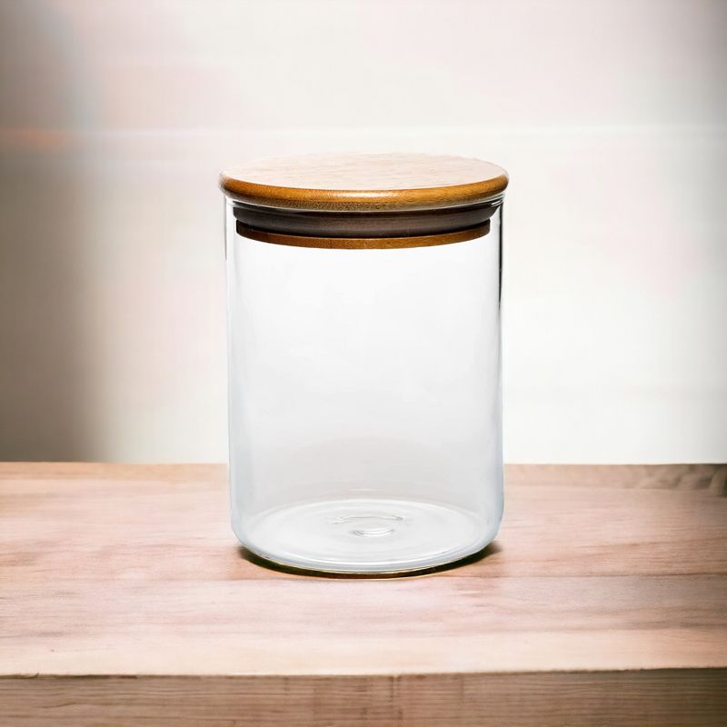 Amici Home Yosemite Glass Canister, Food Storage Jar with Airtight Seal Wood Lid, Modern Design Jar for Dry Food, Tea, Coffee, Spices, 4 of 7