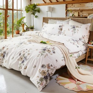 Cotton Comforter Set – 3-Piece Reversible Bedding with Soft Breathable 100% Cotton Shell, Lightweight All-Season Quilt - 1 of 4