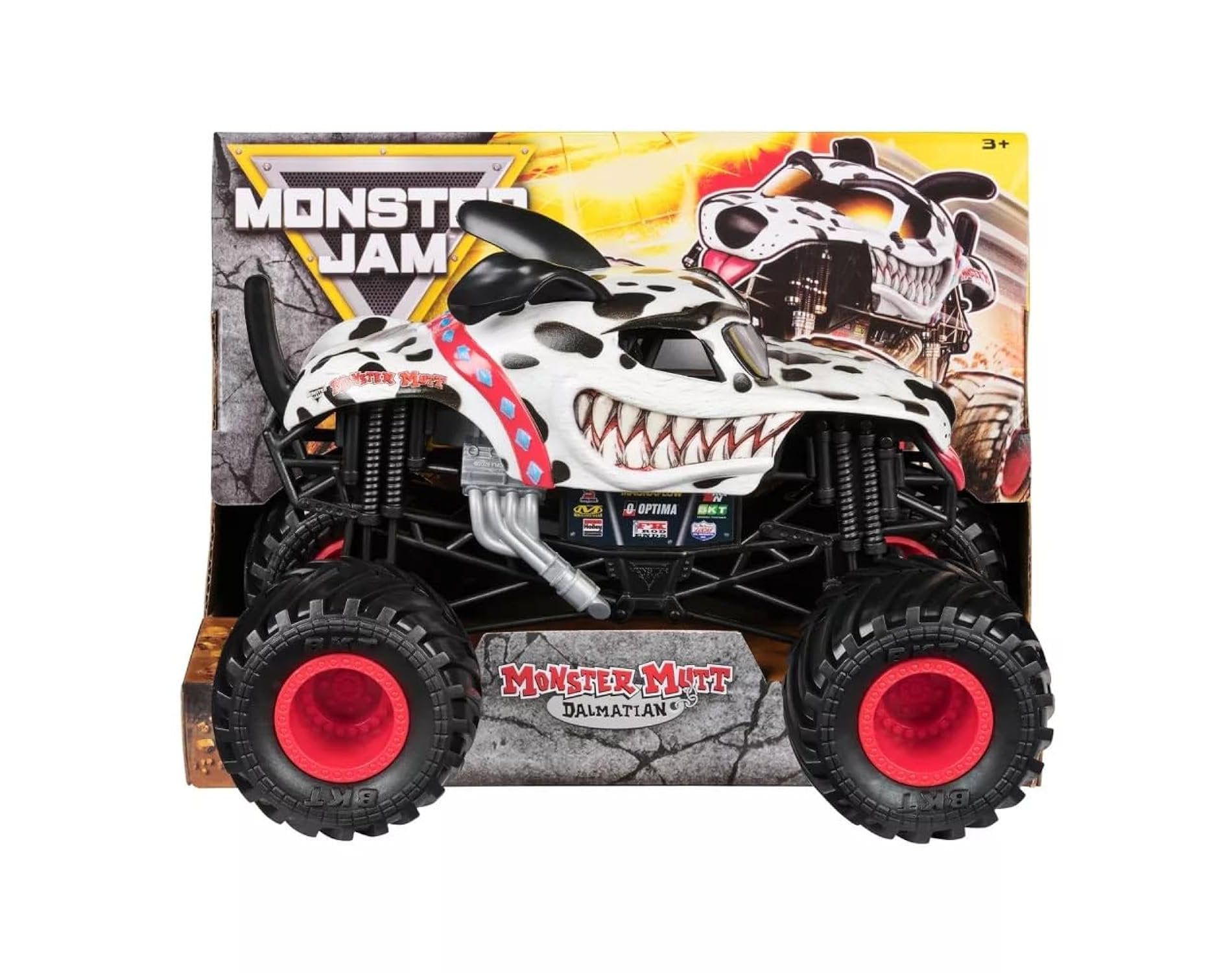 Monster Jam Series 27 Monster Mutt Dalmatian 1:24 Scale 2026 Die-Cast Monster Truck with Rubber BKT Tires, Suspension & Detailed Chassis, Kids Ages 3+