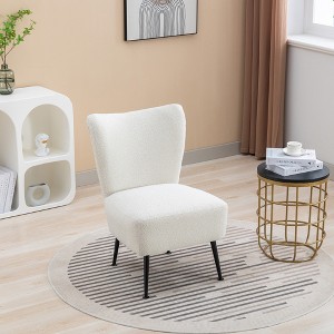 Living Room Chairs, Armless Accent Chair with Rubber Wooden Legs Modern Upholstered Corner Side Chair for Living Room, Bedroom, Office, Hotel - 1 of 4