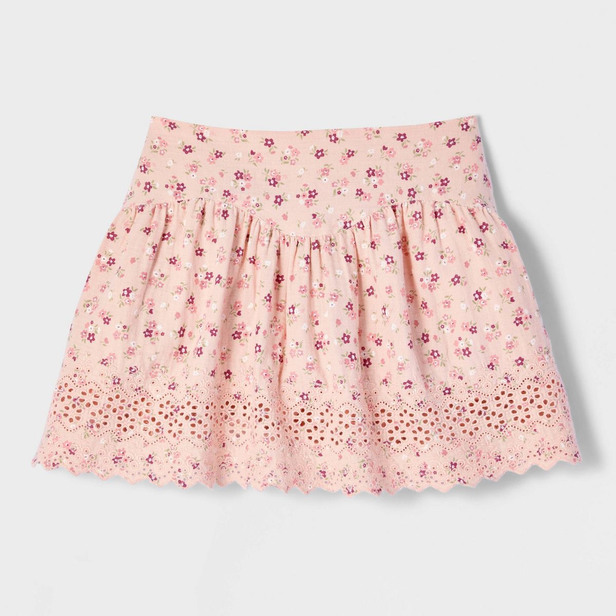 Girls' Floral Lace Trim Woven Skort - Cat & Jack™ - thumbnail 6