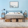Homhougo Modern Bed Frame, Metal Platform Bed with Headboard and Footboard, 13.7 Inch Underbed Storage Heavy-Duty Bed Frame Black - 2 of 4
