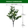 23.6" Artificial Rose Topiary Ball Trees with Ground Spike, UV Resistant Greenery Shrubs with Flowers, Fake Plants with Metal Stakes - 2 of 4