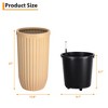 Modern Self Watering Pots for Indoor Outdoor Plants, Large Flower Pot with Water Monitoring Device and Hidden Wheels, Garden Pot - 2 of 4