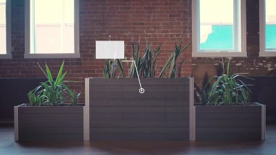 Urbana 22" Espresso Brown Embossed Vinyl Cube Planter