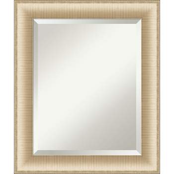 Amanti Art Elegant Brushed Honey Beveled Wall Mirror 24.75 x 20.75 in.