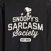 Men's - Peanuts - Snoopy Sarcasm Society Long Sleeve Graphic T-Shirt - 2 of 4