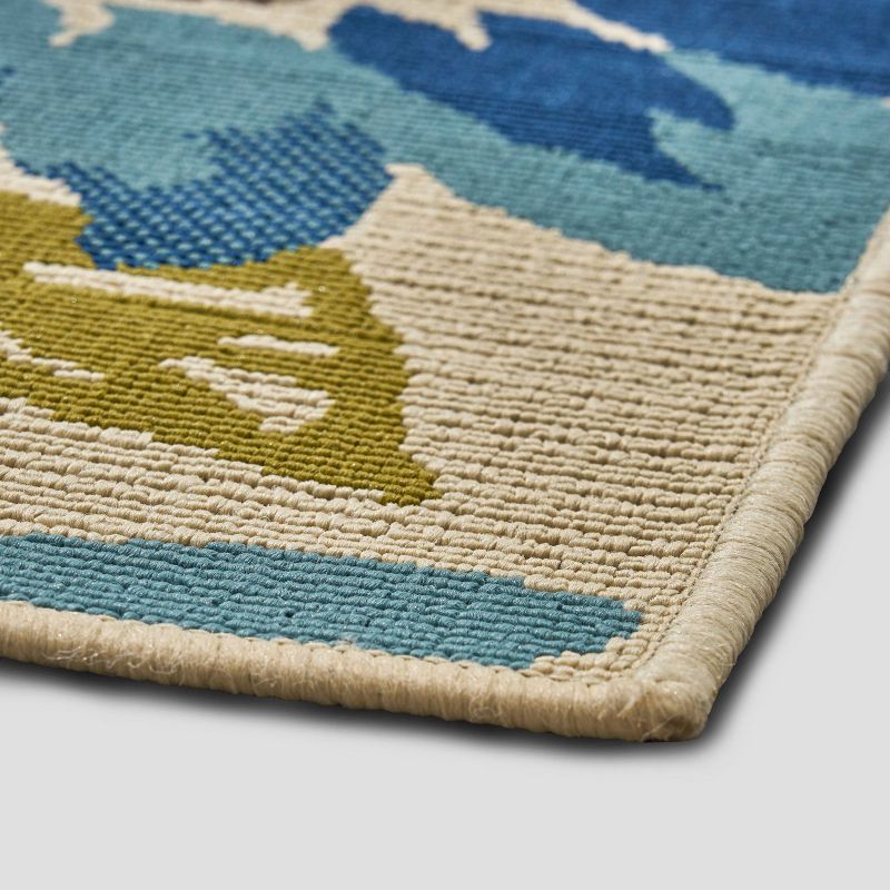 Wildwood Floral Outdoor Rug Ivory/Blue - Christopher Knight Home, 3 of 7