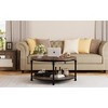 Round Coffee Table, 2 Tier Wooden Coffee Table with Metal Frame, Vintage Rustic Circle Coffee Table with Storage - 4 of 4