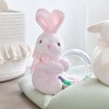Bearington Baby Cottontail Plush Stuffed Animal Pink Bunny Shaker Toy Ring Rattle, 5.5" - 2 of 4