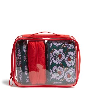 Vera Bradley Women's Outlet Clear 4 Piece Cosmetic Toiletry Bag Set - 1 of 2