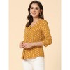 INSPIRE CHIC Women's Polka Dots 3/4 Sleeve Casual Button Front Shirt - 2 of 4