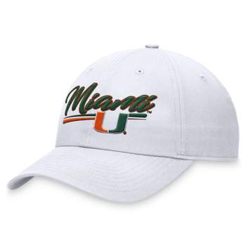 NCAA Miami Hurricanes Unstructured Washed Cotton Twill Hat - White