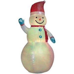 Gemmy Christmas Inflatable Color Changing Iridescent Snowman, 9 ft Tall, Multi - 1 of 4