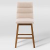 Set of 2 Boston Channel Tufted Fabric Barstools - CorLiving - image 3 of 4