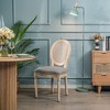 Nordlys Set of 2 Wooden Dining Chairs with Cane Backs and Fabric Seats Classic Style Dining Room - 2 of 4