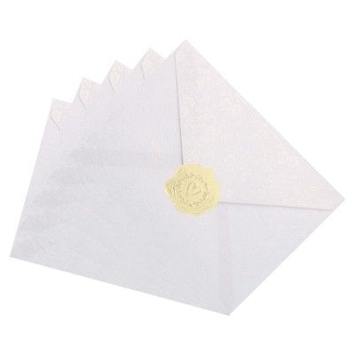Unique Bargains Shimmer V Flap Glue Sealing DIY Projects Greeting Card Envelopes 100 Pcs