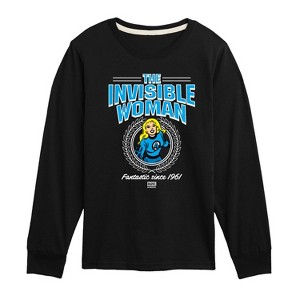Boys' - Marvel - Fantastic Four Invisible Woman Collegiate Long Sleeve Graphic T-Shirt - 1 of 3